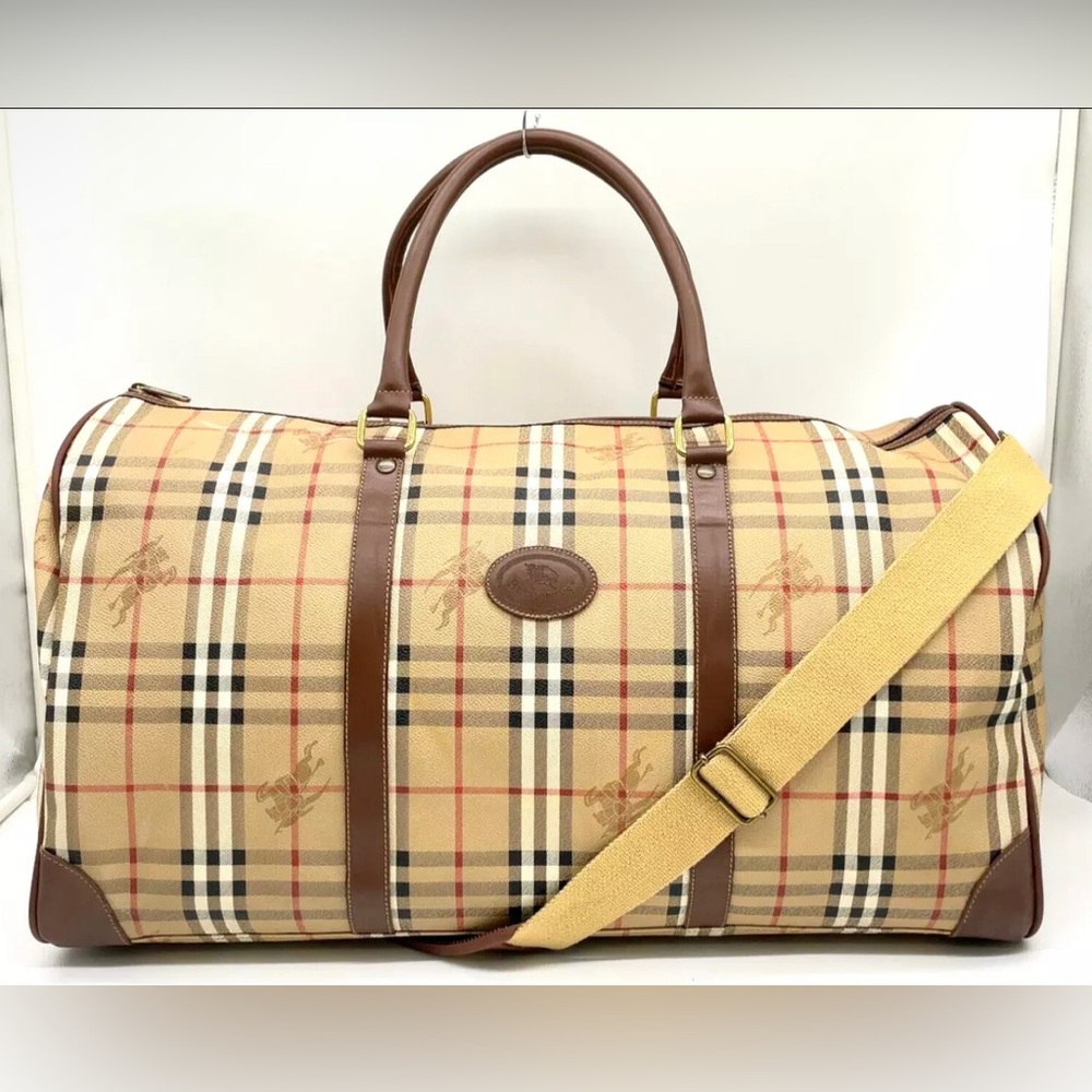 Authentic Burberry Nova check PVC  Horse Shadow  2way  Boston bag.